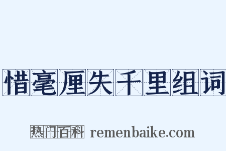 惜毫厘失千里组词是什么意思的图片